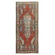 Unique Vintage Turkish Geometric Runner Rug for Hallway Decor