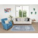 Handmade Upcycled Turkish Rug Over-Dyed in Light Blue 4 Modern Home and Office