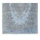 Handmade Upcycled Turkish Rug Over-Dyed in Light Blue 4 Modern Home and Office