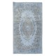 Handmade 1960s Turkish Rug Over-Dyed in Light Blue 4 Modern Home and Office