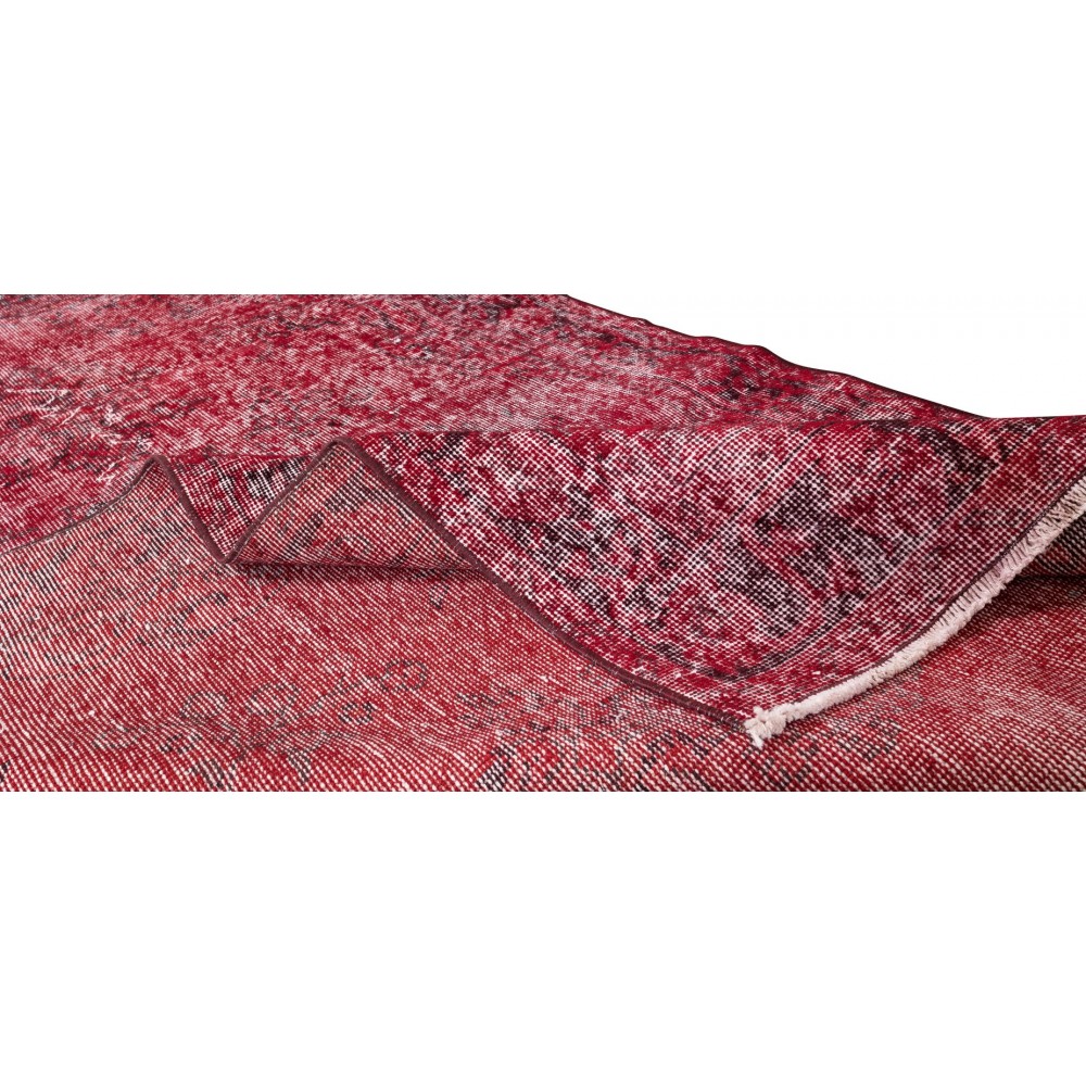 Contemporary Handmade Turkish Rug in Red Color