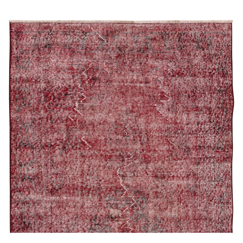 Contemporary Handmade Turkish Rug in Red Color