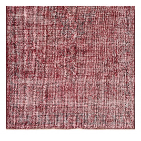 Mid-20th Century Handmade Red Overdyed Rug from Central Anatolia