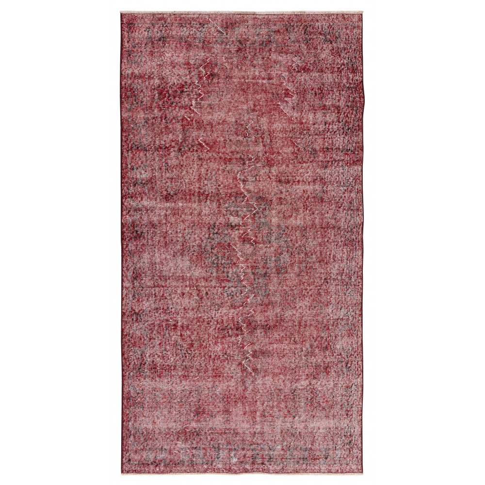 Contemporary Handmade Turkish Rug in Red Color