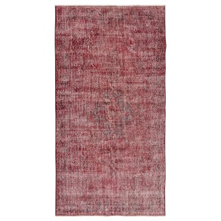 Contemporary Handmade Turkish Rug in Red Color