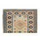 One-of-a-Kind Vintage Hand-Made Anatolian Wool Rug with Two Geometric Medallions