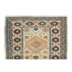 Hand-Made Anatolian Rug with Two Geometric Medallions, 100% Wool