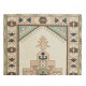 Vintage Accent Rug with Geometric Design, Authentic Woolen Carpet 