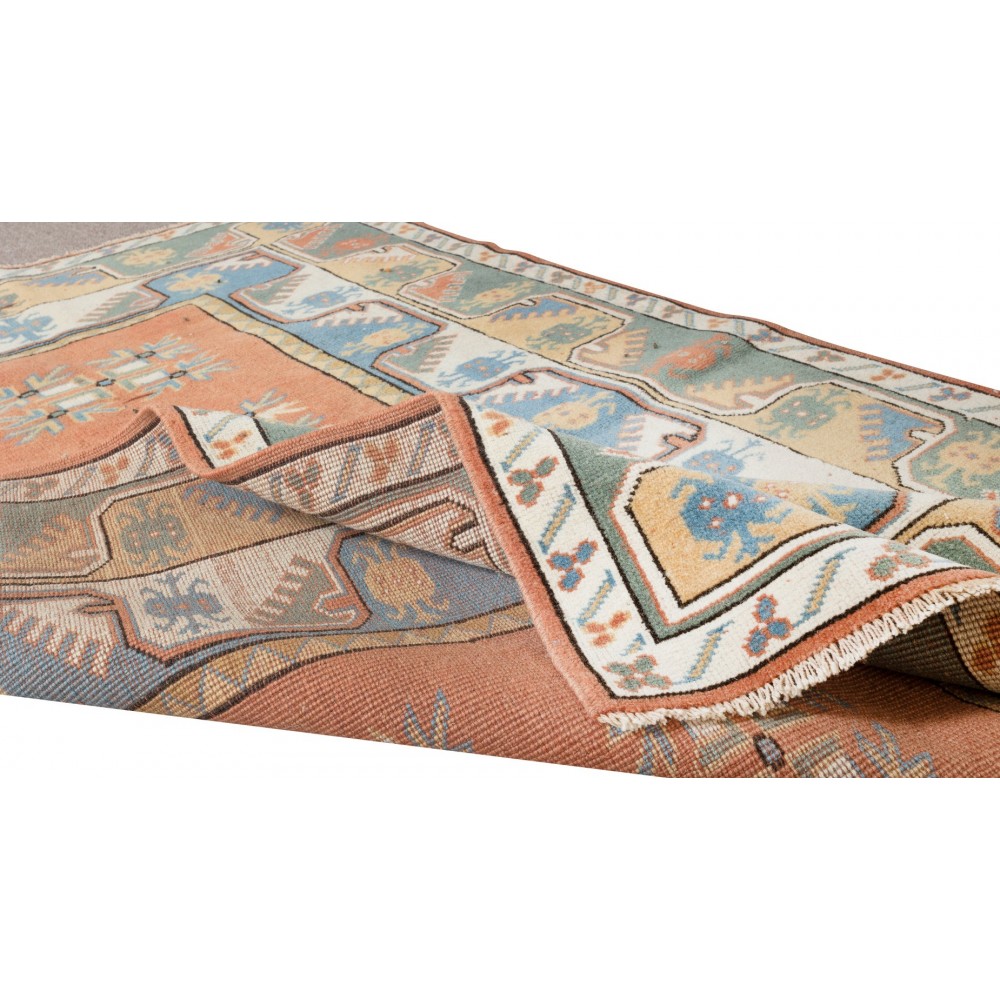 Hand Knotted Geometric Rug from Milas / Turkey, 100% Wool