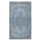 Central Anatolian Vintage Handmade Rug Over-Dyed in Light Blue for Contemporary Interiors