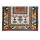 Multicolor Hand Made Turkish Rug, Geometric Pattern Small Carpet, 100% Wool