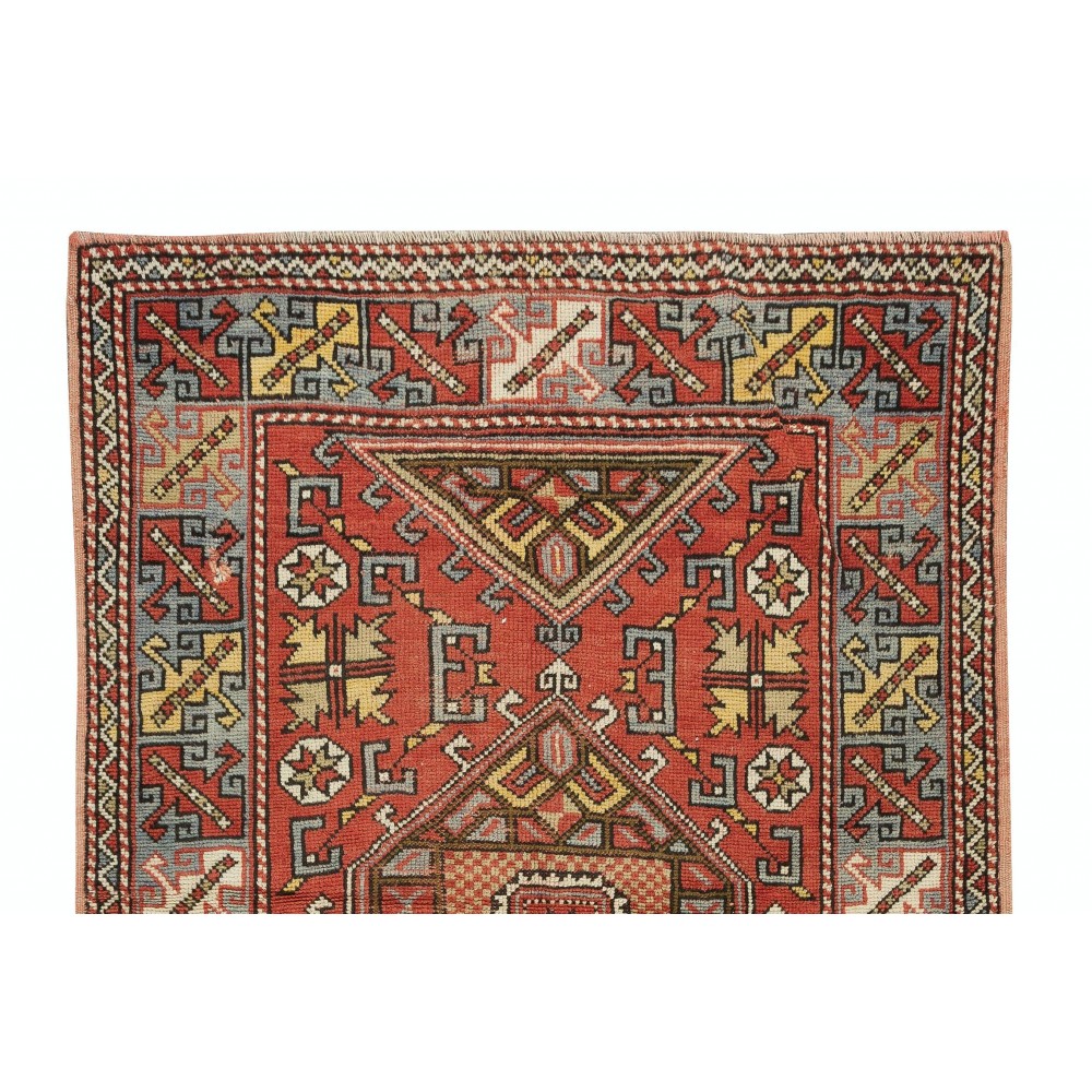 Semi Antique Turkish Rug, Authentic Hand-Knotted Carpet