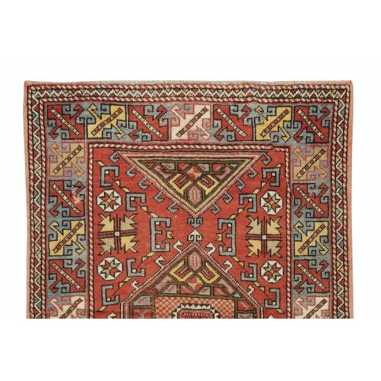 Semi Antique Turkish Rug, Authentic Hand-Knotted Carpet