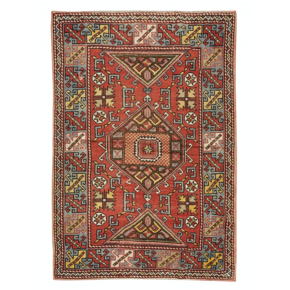 Semi Antique Turkish Rug, Authentic Hand-Knotted Carpet