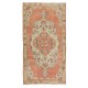 Hand Knotted Vintage Turkish Rug in Red, Blue & Beige Colors with Medallion Design
