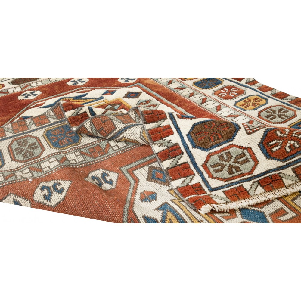 Hand Knotted Turkish Rug, Geometric Pattern Carpet, 100% Wool