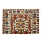 Vintage Hand Knotted Turkish Rug, One-of-a-Kind Geometric Pattern Carpet