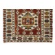 Vintage Hand Knotted Turkish Rug, One-of-a-Kind Geometric Pattern Carpet