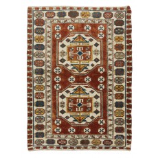 Hand Knotted Turkish Rug, Geometric Pattern Carpet, 100% Wool