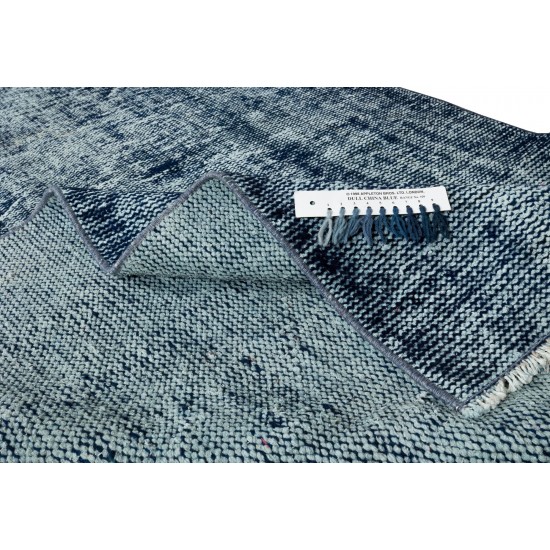 Distressed Vintage Handmade Anatolian Runner Rug Over-Dyed in Navy Blue for Hallway Decor Distressed Vintage Handmade Anatolian Runner Rug Over-Dyed in Navy Blue for Hallway Decor