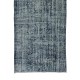 Distressed Vintage Handmade Anatolian Runner Rug Over-Dyed in Navy Blue for Hallway Decor Distressed Vintage Handmade Anatolian Runner Rug Over-Dyed in Navy Blue for Hallway Decor
