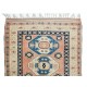 Vintage Hand Knotted Turkish Rug, One-of-a-Kind Geometric Pattern Carpet