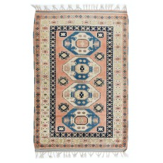 Hand Knotted Turkish Rug, Geometric Pattern Carpet, 100% Wool