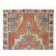 Traditional Vintage Hand Knotted Turkish Wool Rug, One-of-a-Kind Geometric Pattern Carpet