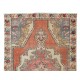 Traditional Vintage Hand Knotted Turkish Wool Rug, One-of-a-Kind Geometric Pattern Carpet