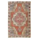 Traditional Vintage Hand Knotted Turkish Wool Rug, One-of-a-Kind Geometric Pattern Carpet