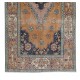 Traditional Vintage Hand Knotted Turkish Wool Rug, One-of-a-Kind Geometric Medallion Design Carpet