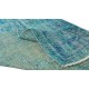 Contemporary Vintage Handmade Anatolian Runner Rug Over-Dyed in Teal Color for Hallway Decor Contemporary Vintage Handmade Anatolian Runner Rug Over-Dyed in Teal Color for Hallway Decor