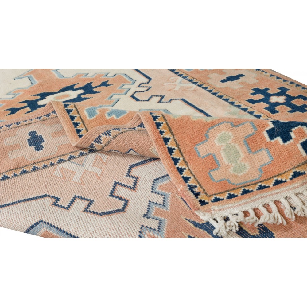 Modern Handmade Turkish Rug with Geometric Design, 100% Wool