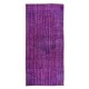 Handmade Turkish Rug Over-Dyed in Purple for Modern Interiors