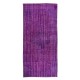 Mid-20th Century Handmade Turkish Rug Over-Dyed in Purple for Modern Interiors