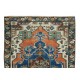 Bohemian Style Hand Knotted Vintage Turkish Wool Rug with Medallion Design