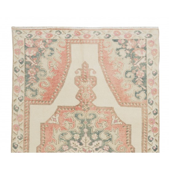 Handmade Geometric Rug from Turkey, Vintage Traditional Carpet