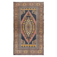 MidCentury Oriental Rug, Hand Knotted 1960's Turkish Carpet Made of Wool