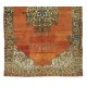 1963's Oriental Rug, Hand Knotted Turkish Wool Carpet with Medallion Design in Red, Brown, Cream & Blue