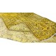 Vintage Turkish Wool Rug Over-Dyed in Yellow, Handmade Yellow Carpet for Modern Home & Office Decor