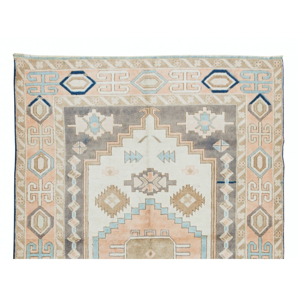 Modern Handmade Geometric Pattern Area Rug, Hand Knotted Turkish Carpet, 100% Wool