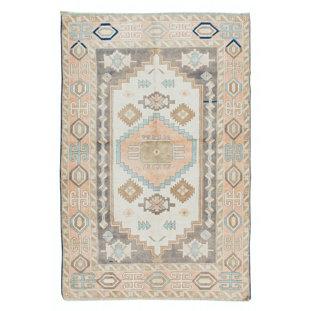Modern Handmade Geometric Pattern Area Rug, Hand Knotted Turkish Carpet, 100% Wool