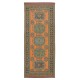 Vintage Handmade Turkish Wool Runner Rug for Hallway or Entryway Decor