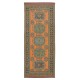 Vintage Handmade Turkish Wool Runner Rug for Hallway or Entryway Decor