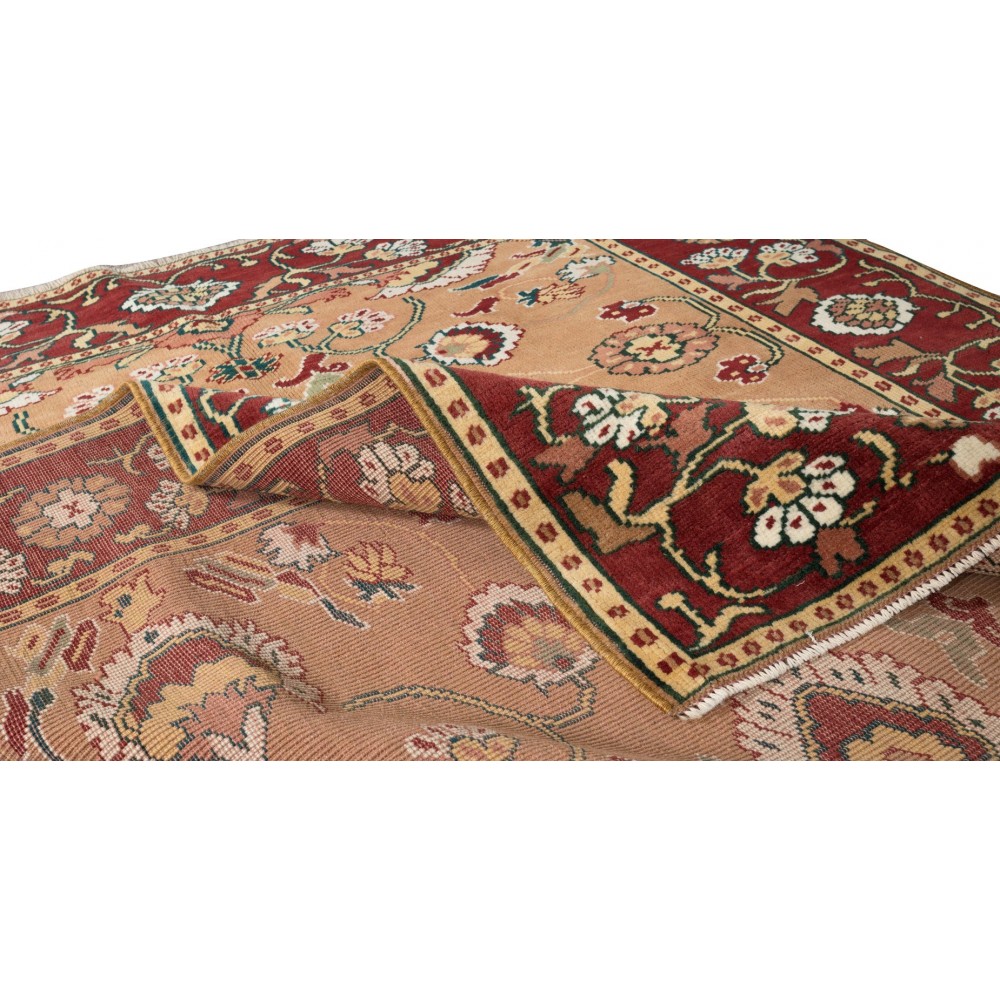 Decorative Turkish Rug, Modern Hand Knotted Carpet with Floral Design, 100% Wool