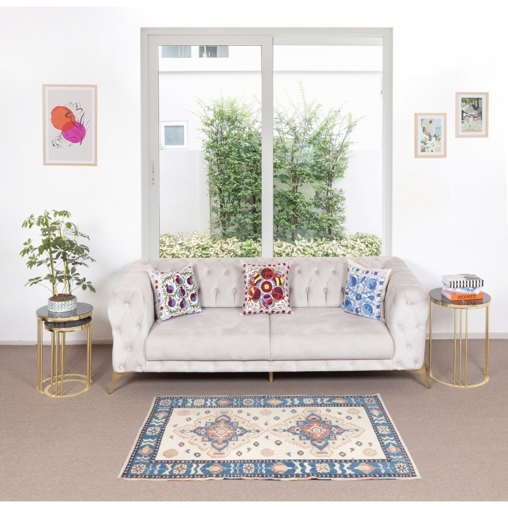 New Handmade Turkish Oushak Rug, Modern Living Room Carpet, 100% Wool