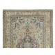 Handmade Turkish Kayseri Area Rug, Decorative Medallion Design Carpet in Shades of Green, 100% Wool