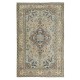 Handmade Turkish Kayseri Area Rug, Decorative Medallion Design Carpet in Shades of Green, 100% Wool