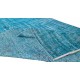 Central Anatolian Vintage Handmade Rug Over-Dyed in Teal Blue for Contemporary Interiors