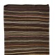 Vintage Handmade Flat-Woven Turkish Wool Kilim Rug with colorful stripes